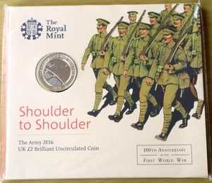 ロイヤル造幣局 UK 2016 陸軍ショルダー 第一次世界大戦 BU ?2 コインパック-｜WORLD RESOURCE【QUEEN店】