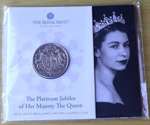 英国王立造幣局 2022年 エリザベス女王即位60周年記念 5ポンド硬貨(未開封)|WORLD RESOURCE【QUEEN店】