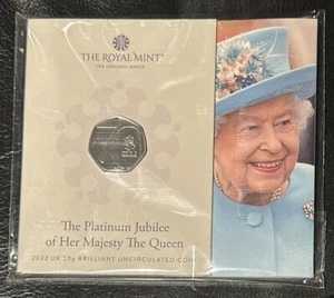 新商品 50ペンス硬貨 - 女王陛下即位70周年プラチナジュビリー。英国王立造幣局発行。|WORLD RESOURCE【QUEEN店】