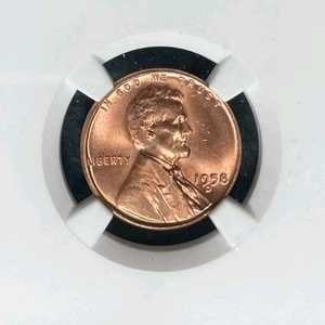 1958年Dミント リンカーン・ウィートセント ~ NGC - MS 66 RD ~ 美しいコイン ~ 参照番号: 08-100｜WORLD RESOURCE【QUEEN店】