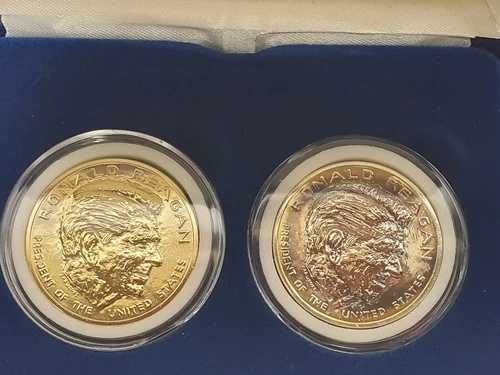 ロナルド・レーガン大統領 金銀メッキメダル ナショナルコレクターズミント｜WORLD RESOURCE【QUEEN店】