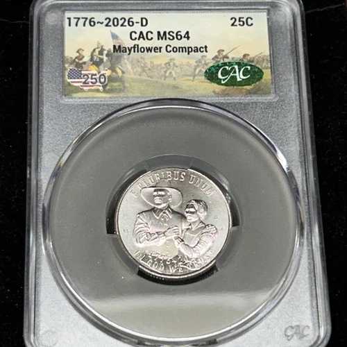 1776-2026-D 500周年記念25セント硬貨 メイフラワー盟約 CAC MS64|WORLD RESOURCE【QUEEN店】
