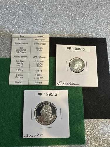 1995年Sミント 銀貨ワシントン・クォーターと銀貨ルーズベルト・ダイム｜WORLD RESOURCE【QUEEN店】