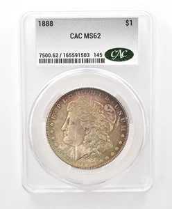 1888年 モーガン銀貨 MS62 CAC CACg 美しいトーン *6606|WORLD RESOURCE【QUEEN店】