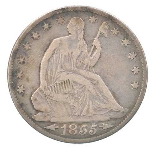 1855年-O 自由の女神座像ハーフドルアロー 美しいトーン * 7559-｜WORLD RESOURCE【QUEEN店】