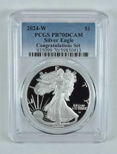 2024-W アメリカン シルバー イーグル お祝いセット PR70 DCAM PCGS-｜WORLD RESOURCE【QUEEN店】
