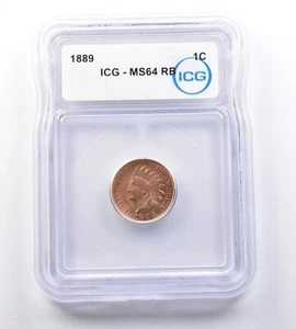 1889年インディアンヘッドセント MS64 RB ICG *9555｜WORLD RESOURCE【QUEEN店】