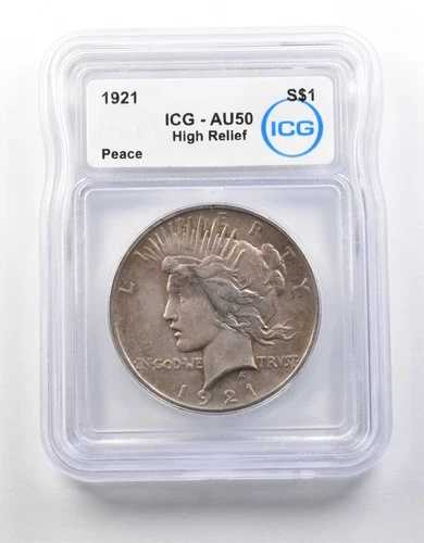 1921年ピース銀貨高浮彫りAU50 ICG *8688｜WORLD RESOURCE【QUEEN店】 84,700円