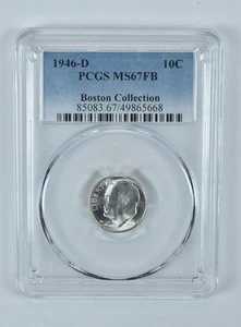 1946年Dミント ルーズベルトダイム ボストンコレクション MS67 FB PCGS｜WORLD RESOURCE【QUEEN店】