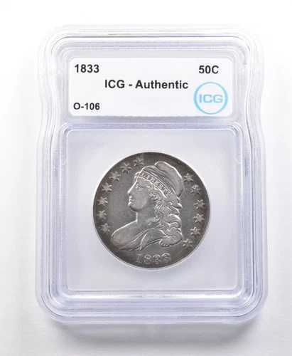 1833年 キャップドバスト ハーフダラー O-106 本物 ICG *5606｜WORLD RESOURCE【QUEEN店】 86,515円