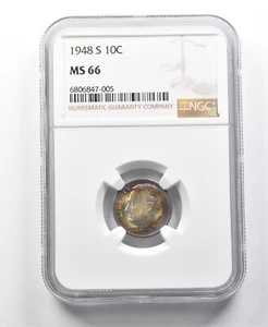 1948年Sミント ルーズベルトダイム MS66 NGC 美しいトーン *8638｜WORLD RESOURCE【QUEEN店】