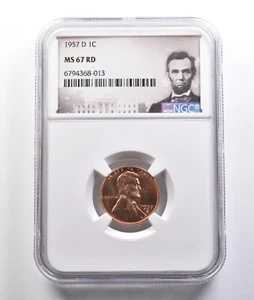 1957年Dミント リンカーン・ウィートセント MS67 RD NGC *6783|WORLD RESOURCE【QUEEN店】