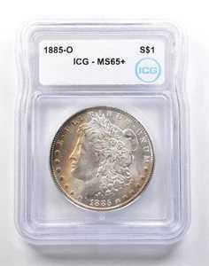 1885年Oミント モーガン銀貨 MS65+ ICG 美しいトーン *1785｜WORLD RESOURCE【QUEEN店】