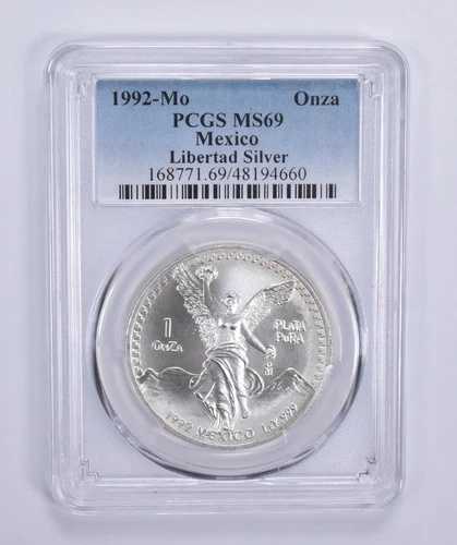 1992年 メキシコ 1オンス シルバー リベルタッド MS69 PCGS ブルーラベル｜WORLD RESOURCE【QUEEN店】