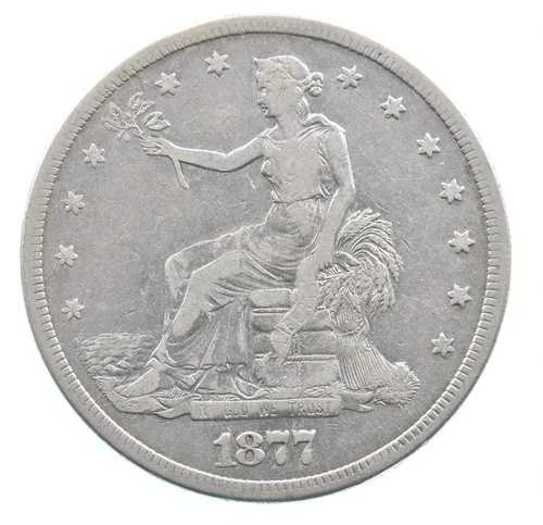 1877年Sミント シーテッド・リバティ貿易銀貨 *4384｜WORLD RESOURCE【QUEEN店】