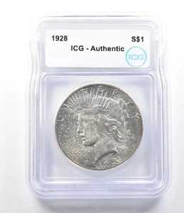 1928年ピース銀貨 本物 ICG *0430｜WORLD RESOURCE【QUEEN店】