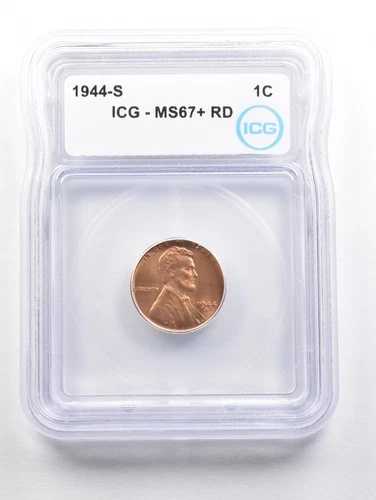 1944年Sミント リンカーン・ウィートセント MS67+ RD ICG *6048｜WORLD RESOURCE【QUEEN店】