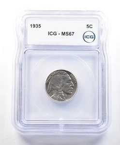 1935年 インディアンヘッド バッファローニッケル MS67 ICG *9017｜WORLD RESOURCE【QUEEN店】