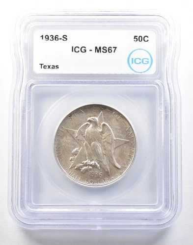 1936年Sミント テキサス州記念ハーフダラー MS67 ICG *0133｜WORLD RESOURCE【QUEEN店】 164,450円