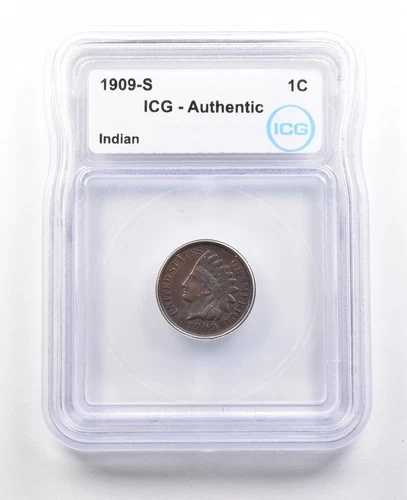 1909年-S インディアンヘッドセント本物ICG * 3604-|WORLD RESOURCE【QUEEN店】