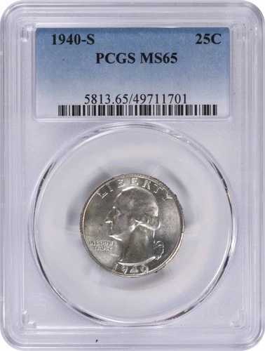 1940年Sミント ワシントン銀貨 MS65 PCGS|WORLD RESOURCE【QUEEN店】