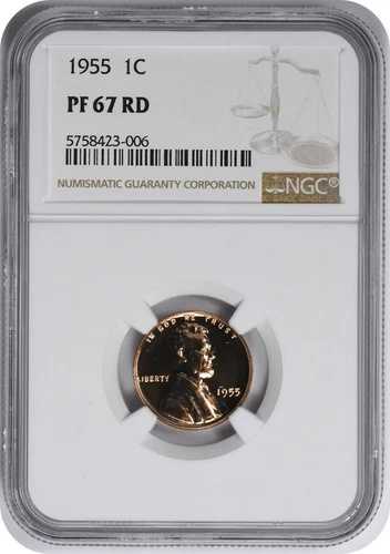 1955年 リンカーンセント PR67RD NGC-|WORLD RESOURCE【QUEEN店】