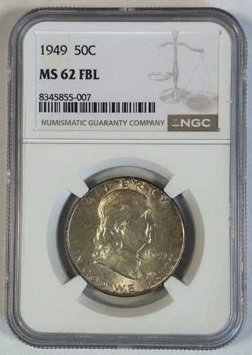 1949年 フランクリン 1/2ドル コイン NGC MS 62 FBL-｜WORLD RESOURCE【QUEEN店】