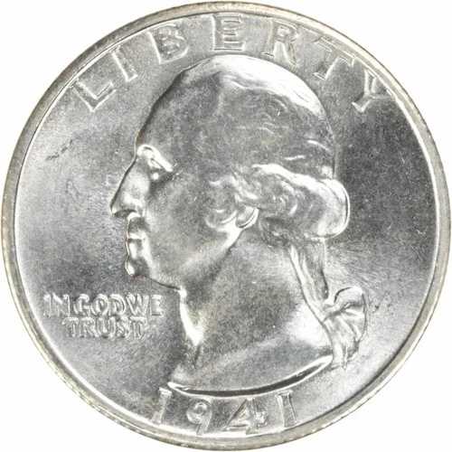 1941年Sミント ワシントン銀貨 25セント硬貨 極美品 未鑑定 #401｜WORLD RESOURCE【QUEEN店】