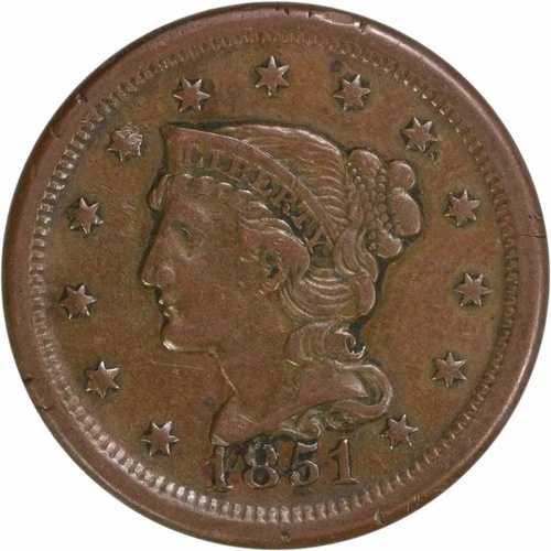 1851年 ラージセント EF 未鑑定 #1002｜WORLD RESOURCE【QUEEN店】