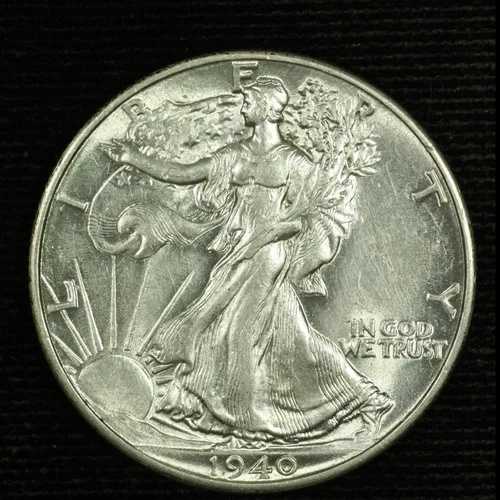 ウォーキングリバティ銀貨ハーフダラー 1940年 Pミント ほぼ未使用品 9049-179-928｜WORLD RESOURCE【QUEEN店】