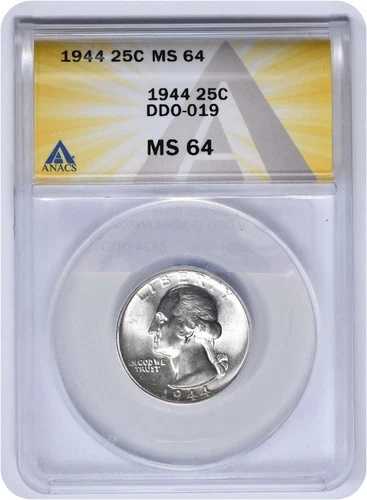 1944年ワシントン銀貨 DDO 19 MS64 ANACS|WORLD RESOURCE【QUEEN店】