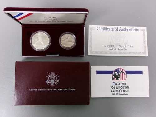 1992年米国造幣局オリンピック記念銀貨プルーフ＋クラッドハーフダラー。USC00UC0｜WORLD RESOURCE【QUEEN店】