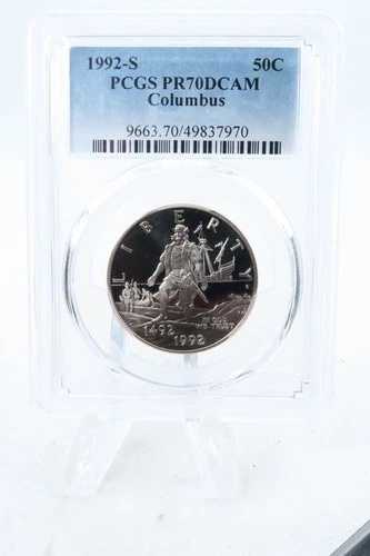 1992年S PCGS PR70DCAM コロンバス現代記念ハーフダラープルーフ50セント｜WORLD RESOURCE【QUEEN店】 35,750円