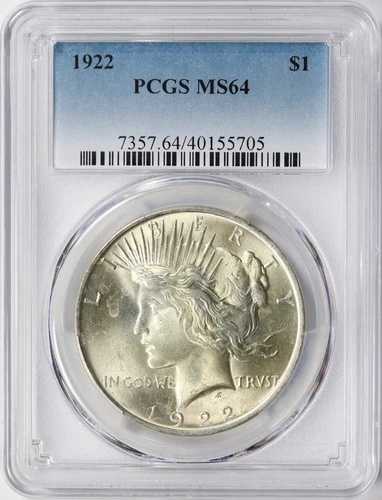 1922年ピース銀貨1ドル PCGS MS64｜WORLD RESOURCE【QUEEN店】