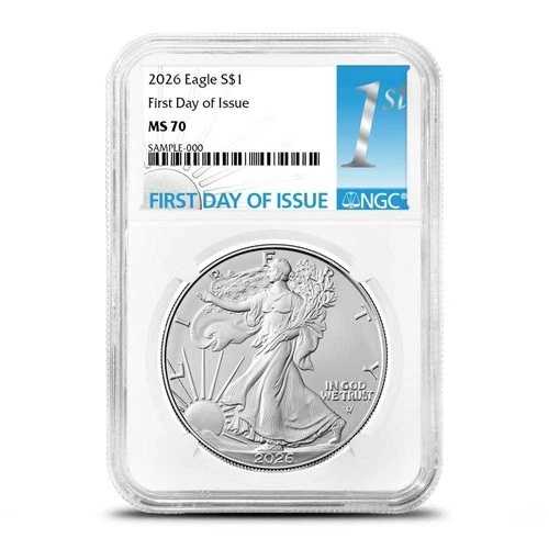 2026 1オンス アメリカン シルバー イーグル コイン NGC MS70 FDOI-｜WORLD RESOURCE【QUEEN店】