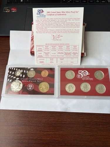 2001年米国造幣局発行シルバープルーフセット(州別25セント硬貨、箱、鑑定書付き)|WORLD RESOURCE【QUEEN店】