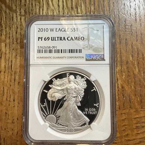 2010年 W プルーフ アメリカン シルバーイーグル NGC PF-69 ウルトラカメオ ブラウンラベル｜WORLD RESOURCE【QUEEN店】