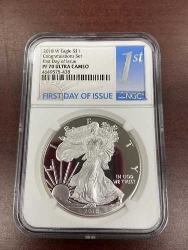 2018 W プルーフ シルバー イーグル NGC PF70 ウルトラカメオFDI おめでとうセットから初-｜WORLD RESOURCE【QUEEN店】 50,820円