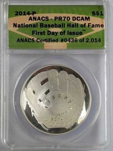 2014年P野球殿堂記念銀貨 ANACS PR-70 初日発行 DCAM｜WORLD RESOURCE【QUEEN店】