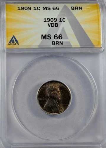 1909年 スモールセント リンカーン、裏面麦穂 ANACS MS-66 BRN VDB｜WORLD RESOURCE【QUEEN店】
