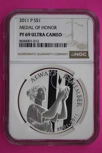 レア NGCエラー 2011 P PF 69 メダル オブ オナー メダル 認定 $1 ドル 185-｜WORLD RESOURCE【QUEEN店】