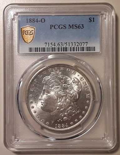1884年Oミント PCGS MS63 1ドル モーガン銀貨 ニューオーリンズ造幣局 (#56-13697/7248)｜WORLD RESOURCE【QUEEN店】