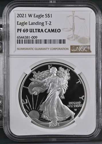 2021年 地金シルバーイーグル NGC PF-69 ULTRA CAMEO イーグルランディング T-2｜WORLD RESOURCE【QUEEN店】