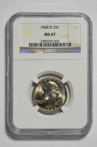 1968年 D 25セント ワシントン・クォーター NGC MS 67｜WORLD RESOURCE【QUEEN店】