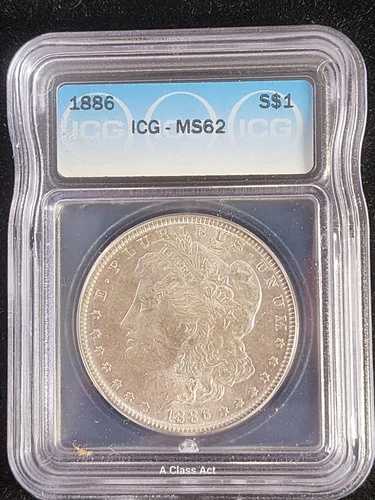 1886年Pミント モルガン銀貨 ICG MS62 美品 - フィラデルフィア造幣局発行。当社のT5235｜WORLD RESOURCE【QUEEN店】