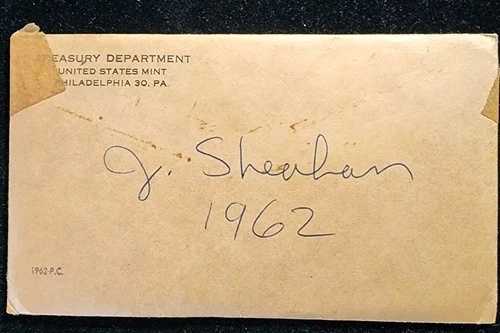 1962年米国造幣局発行の銀貨プルーフセット(封筒付き)。テープで封がされています。商品番号:T8161|WORLD RESOURCE【QUEEN店】