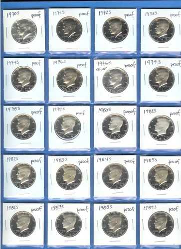 1970年から1989年までのケネディ記念プルーフ貨幣20枚セット - 1976年Sミント銀貨を含む｜WORLD RESOURCE【QUEEN店】