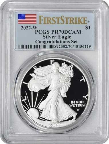 2022-W $1 アメリカンシルバーイーグル コングラチュレーションセット PR70DCAM ファーストストライク PCGS｜WORLD RESOURCE【QUEEN店】 52,800円