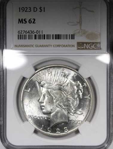 1923年-D ピースドル NGC MS62 派手 ベター デイト $1-|WORLD RESOURCE【QUEEN店】