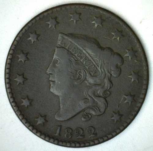1822年 コロネットヘッド 米国大型セント 銅貨 極美品 1セント 流通ペニー｜WORLD RESOURCE【QUEEN店】